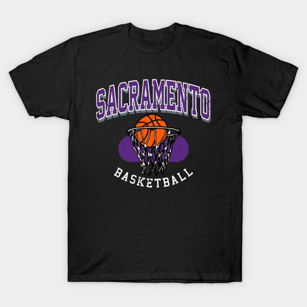 Vintage Sacramento Basketball T-Shirt by funandgames